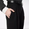 Sharp Grain De Poudre Relaxed Pleated Straight Pants Sharp Grain De Poudre Relaxed Pleated Straight Pants