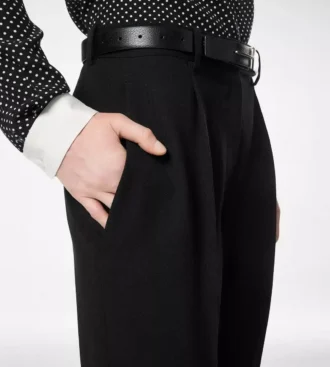Sharp Grain De Poudre Relaxed Pleated Straight Pants Sharp Grain De Poudre Relaxed Pleated Straight Pants