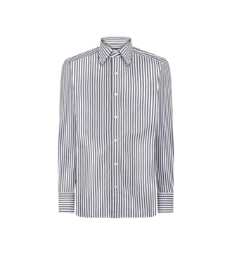 Slim fit overhemd met ladderstrepen