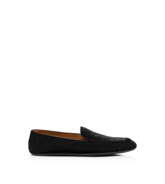 Slippers van gestempeld krokodillenfluweel