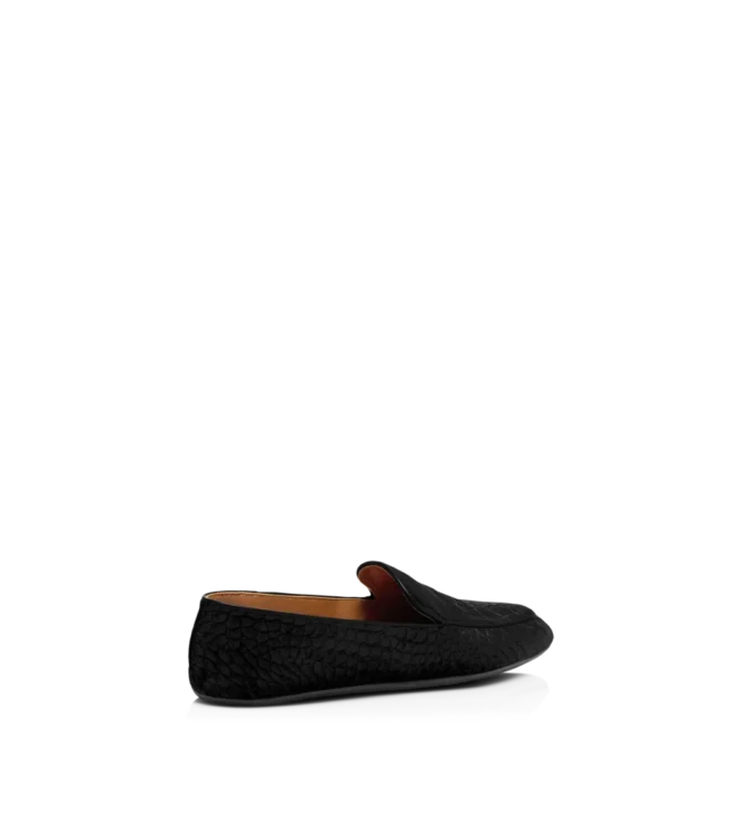 Slippers van gestempeld krokodillenfluweel Slippers van gestempeld krokodillenfluweel