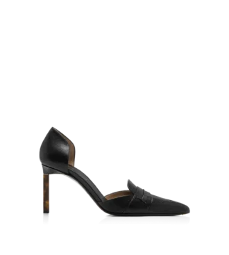 Soepele Eva D’Orsay-pumps van generfd leer