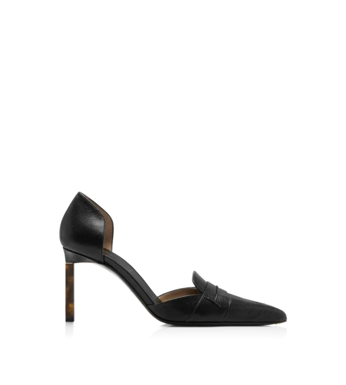 Soepele Eva D’Orsay-pumps van generfd leer Soepele Eva D’Orsay-pumps van generfd leer