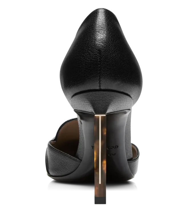 Soepele Eva D’Orsay-pumps van generfd leer Soepele Eva D’Orsay-pumps van generfd leer