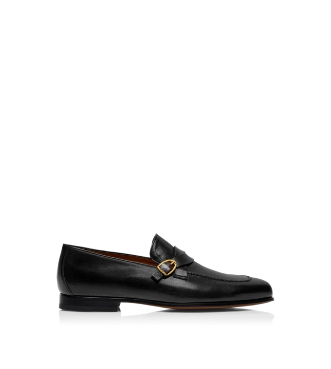 Soepele generfde lederen Gigi Twisted Band Buckle Loafer Soepele generfde lederen Gigi Twisted Band Buckle Loafer