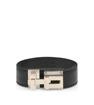 Soepele T-sluiting armband van generfd leer Soepele T-sluiting armband van generfd leer