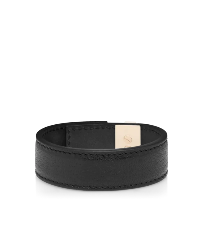 Soepele T-sluiting armband van generfd leer Soepele T-sluiting armband van generfd leer