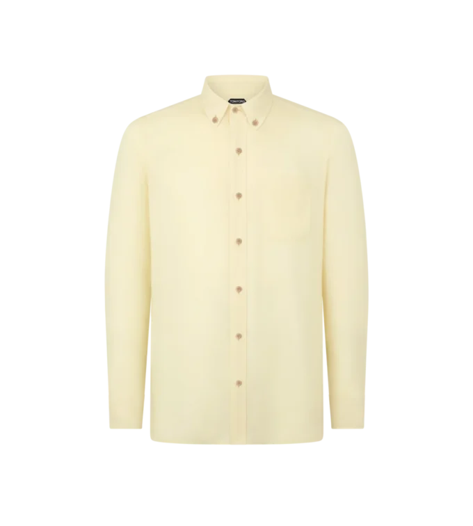 Soepelvallend slim fit overhemd van gabardine