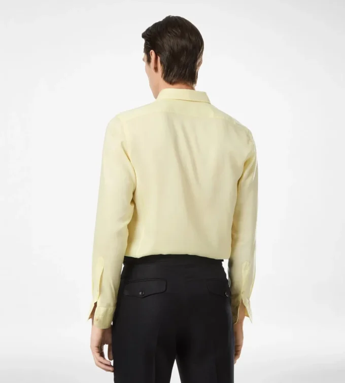 Soepelvallend slim fit overhemd van gabardine
