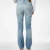 Stonewashed denim broek met rechte pijpen Stonewashed denim broek met rechte pijpen