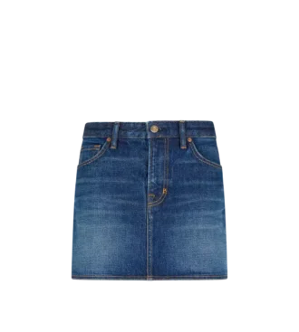 Stonewashed denim minirok