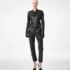 Leren motorbroek met structuur Leren motorbroek met structuur