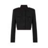 Strak officiersjack van wolgabardine met biezen Strak officiersjack van wolgabardine met biezen