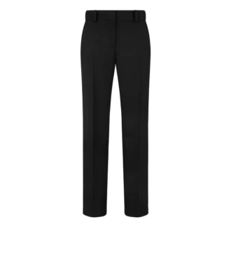 Strakke officiersbroek van wolgabardine met biezen Strakke officiersbroek van wolgabardine met biezen