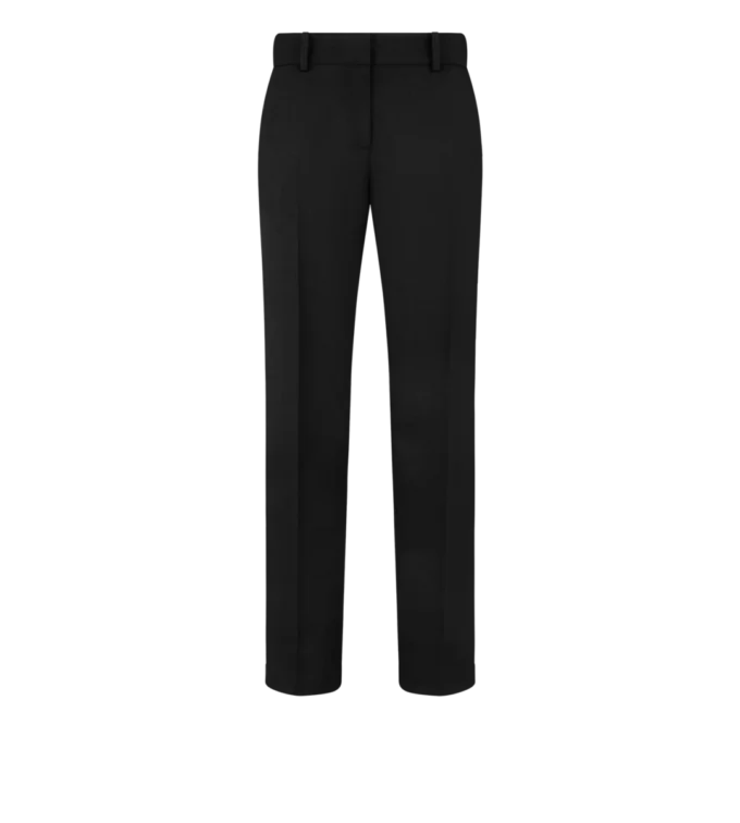 Strakke officiersbroek van wolgabardine met biezen Strakke officiersbroek van wolgabardine met biezen