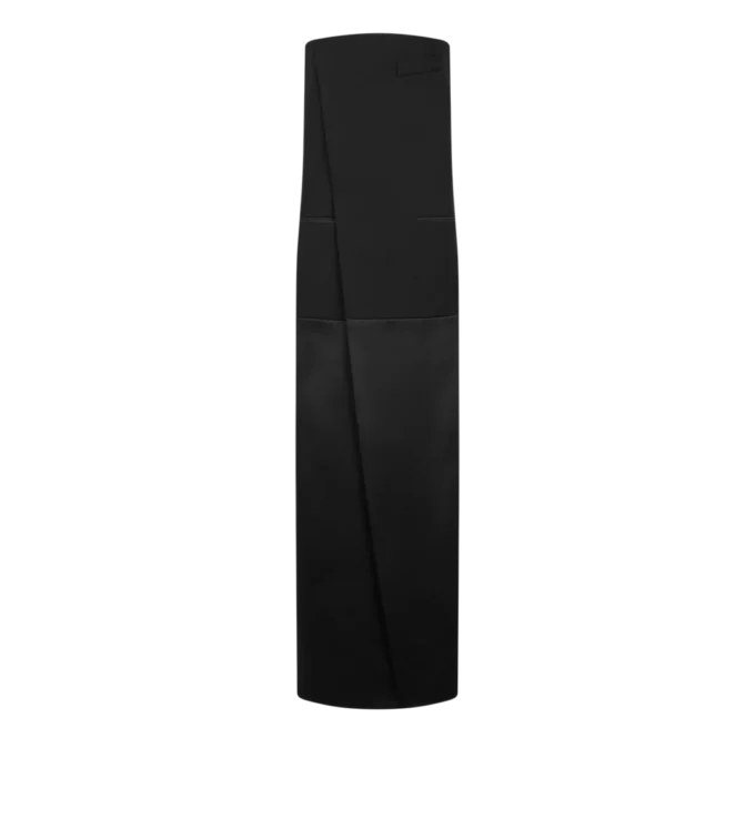 Strakke wollen strapless avondjurk Strakke wollen strapless avondjurk