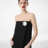 Strakke wollen strapless avondjurk Strakke wollen strapless avondjurk