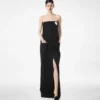 Strakke wollen strapless avondjurk Strakke wollen strapless avondjurk