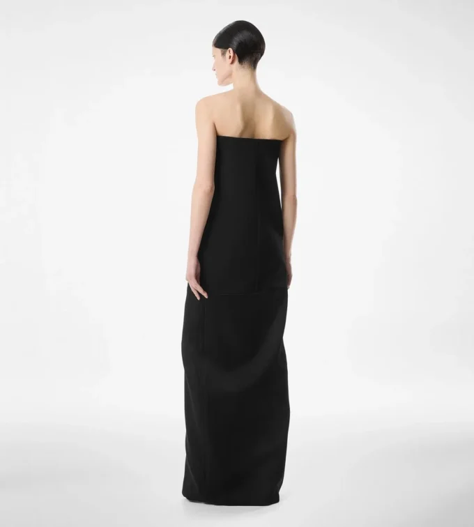 Strakke wollen strapless avondjurk Strakke wollen strapless avondjurk