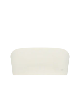 Strapless bandeau met ton-sur-ton geborduurd Tf-logo