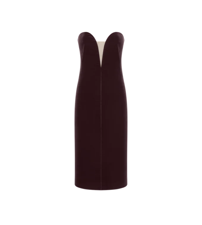 Strapless fluwelen cocktailjurk Strapless fluwelen cocktailjurk