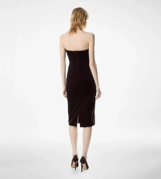 Strapless fluwelen cocktailjurk Strapless fluwelen cocktailjurk