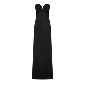 Strapless gedrapeerde avondjurk