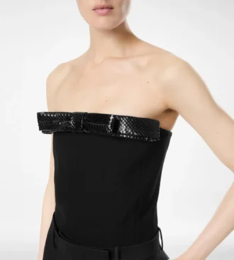 Strapless top met strikdetail Strapless top met strikdetail