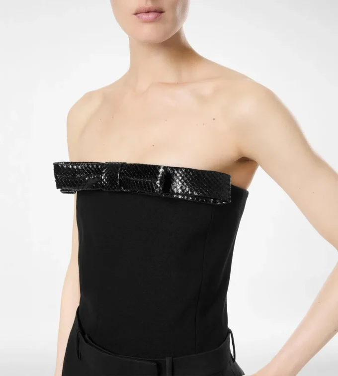 Strapless top met strikdetail Strapless top met strikdetail