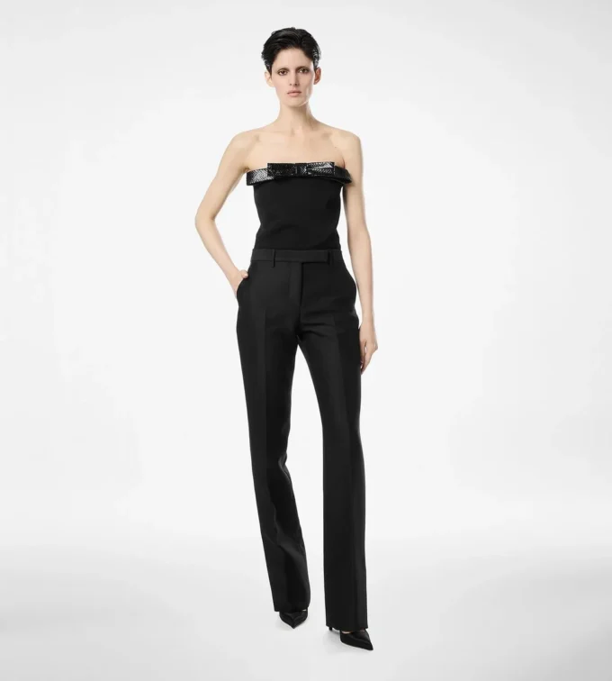 Strapless top met strikdetail Strapless top met strikdetail