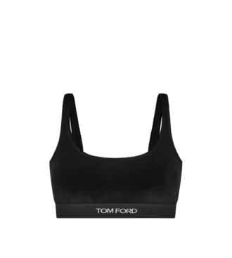 Stretch glanzende velours signature bralette