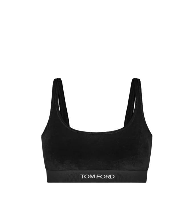 Stretch glanzende velours signature bralette Stretch glanzende velours signature bralette