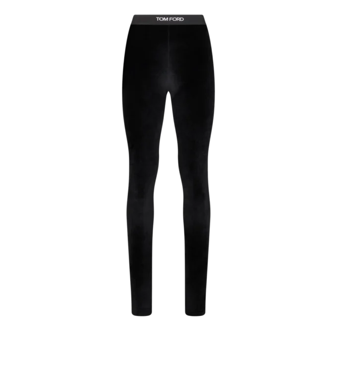 Stretch glanzende velours signature legging