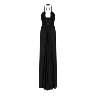 Stretch Jersey avondjurk met diepe V-hals