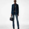 Stretch Raw Denim Flared Pants