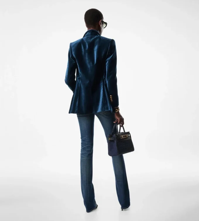 Stretch Raw Denim Flared Pants