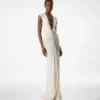 Stretch Sable’ Jersey avondjurk met diepe V-hals