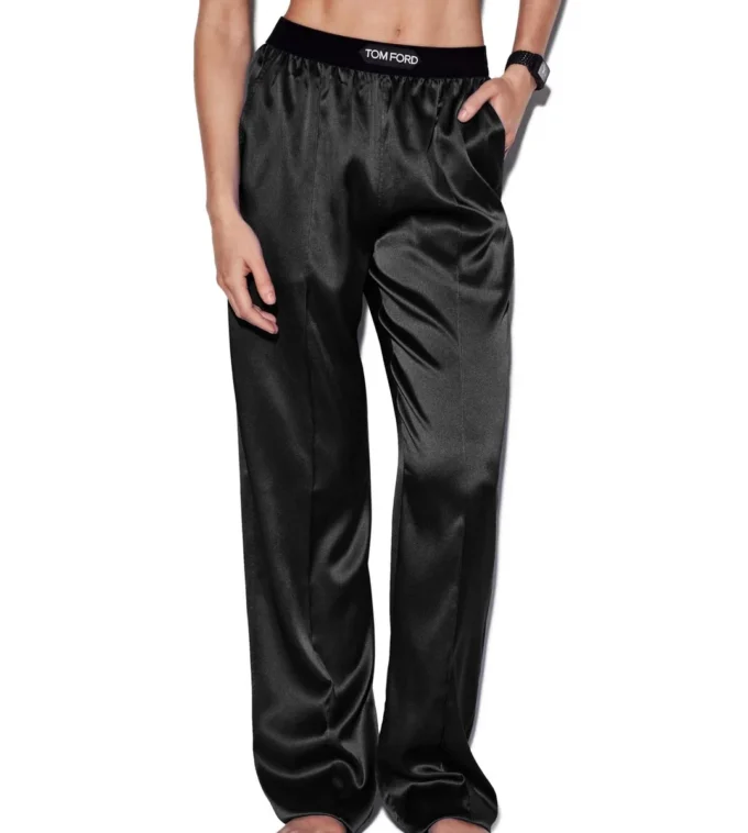 Stretch zijden satijnen pyjamabroek Stretch zijden satijnen pyjamabroek