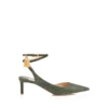 Suède leren Padlock Slingback met hagedis-effect Suède leren Padlock Slingback met hagedis-effect