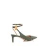 Suède leren Padlock Slingback met hagedis-effect Suède leren Padlock Slingback met hagedis-effect