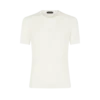 T-shirt met ronde hals en geribde boorden