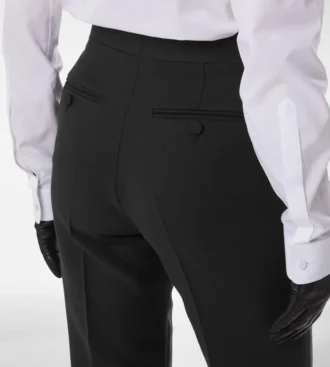 Tailored smokingbroek van wol-zijde mix
