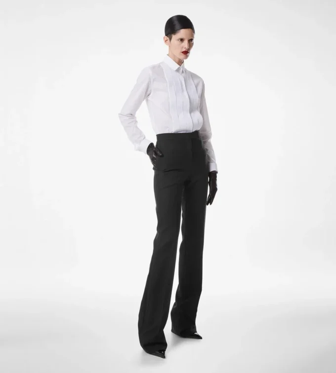 Tailored smokingbroek van wol-zijde mix Tailored smokingbroek van wol-zijde mix