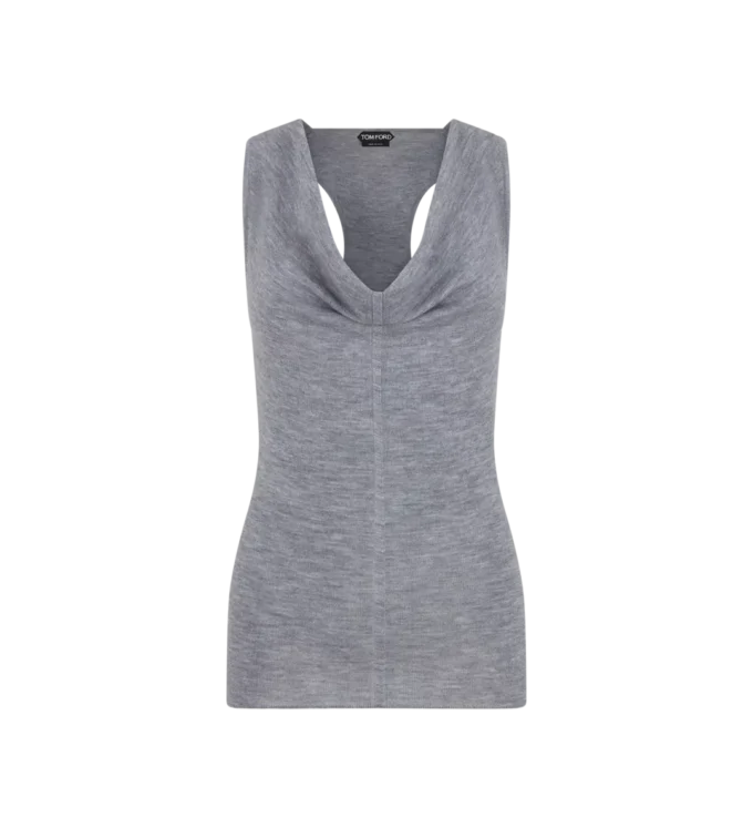 Tanktop met colkraag van merinowol