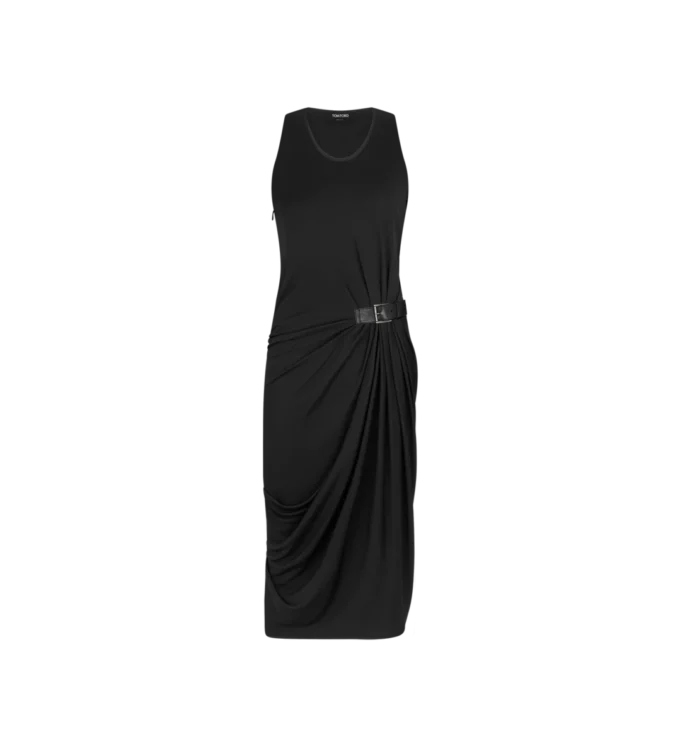 Tanktopjurk met lederen details Tanktopjurk met lederen details