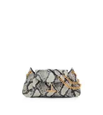 Tara-schoudertas met ketting en pythonprint