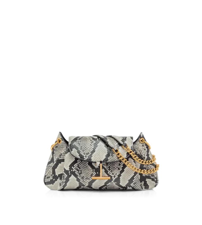 Tara-schoudertas met ketting en pythonprint Tara-schoudertas met ketting en pythonprint