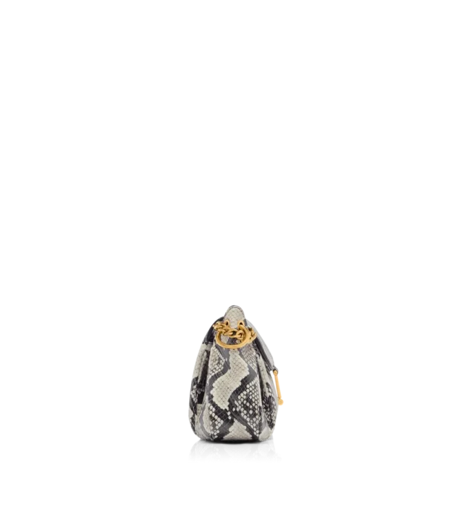 Tara-schoudertas met ketting en pythonprint Tara-schoudertas met ketting en pythonprint