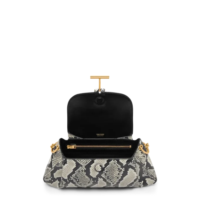 Tara-schoudertas met ketting en pythonprint Tara-schoudertas met ketting en pythonprint