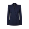 Tonal Stripe Virgin Wool Double Breasted Peak Lapel Jacket Tonal Stripe Virgin Wool Double Breasted Peak Lapel Jacket